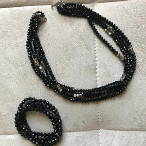 Black strand costume jewelry set